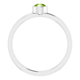 Platinum 4 mm Natural Peridot Ring